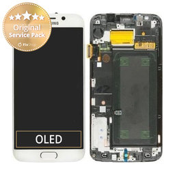 Samsung Galaxy S6 Edge G925F - LCD zaslon + zaslon osjetljiv na dodir + okvir (White Pearl) - GH97-17162B, GH97-17317B, GH97-17334B Originalni servisni paket
