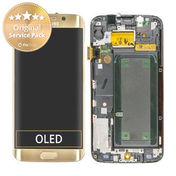Samsung Galaxy S6 Edge G925F - LCD zaslon + zaslon osjetljiv na dodir + okvir (Gold Platinum) - GH97-17162C, GH97-17317C, GH97-17334C Originalni servisni paket