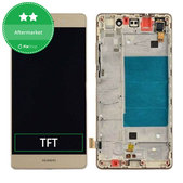Huawei P8 Lite - LCD zaslon + zaslon osjetljiv na dodir + okvir (Gold) TFT