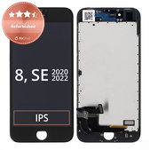 Apple iPhone 8, SE (2020), SE (2022) - LCD zaslon + zaslon osjetljiv na dodir + okvir (crni) Refurbished
