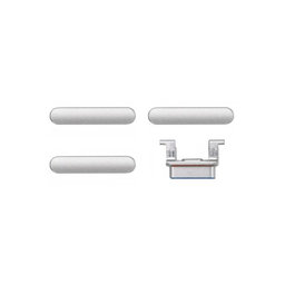 Apple iPhone 8, SE (2020), SE (2022) - Set bočnih gumba - Uključivanje + glasnoća + isključivanje zvuka (srebrna, bijela)