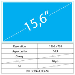 15,6" LCD Normal Matte 40pin HD