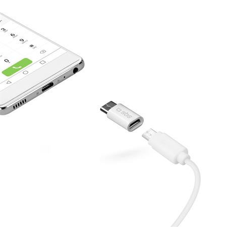 SBS - Adapter Micro-USB / USB-C, bijeli