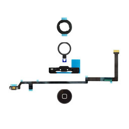 Apple iPad Air - Tipka Home + fleksibilni kabel + nosač + plastični krug + brtva (crna)