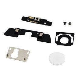 Apple iPad 2, iPad 3 - Tipka Home + Flex kabel + plastični nosač + metalni nosač (bijeli)