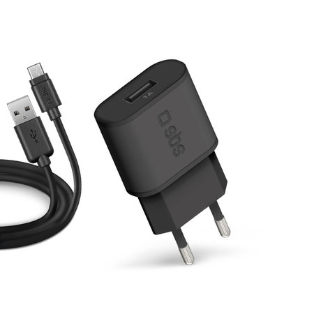 SBS - 5W USB adapter za punjenje + kabel USB / Micro-USB, crni