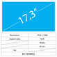 17.3 LCD Fat Matte 40 pin Full HD