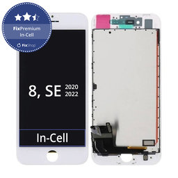 Apple iPhone 8, SE (2020), SE (2022) - LCD zaslon + zaslon osjetljiv na dodir + okvir (bijeli) In-Cell FixPremium