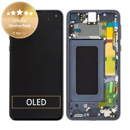 Samsung Galaxy S10e G970F - LCD zaslon + zaslon osjetljiv na dodir + okvir (Prism Black) - GH82-18852A, GH82-18836A Originalni servisni paket