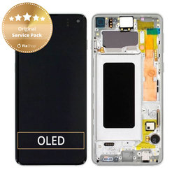 Samsung Galaxy S10 G973F - LCD zaslon + zaslon osjetljiv na dodir + okvir (Prism White) - GH82-18850B, GH82-18835B Originalni servisni paket