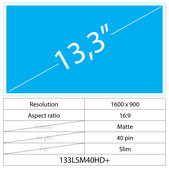 13.3 LCD Slim Matte 40 pin HD+