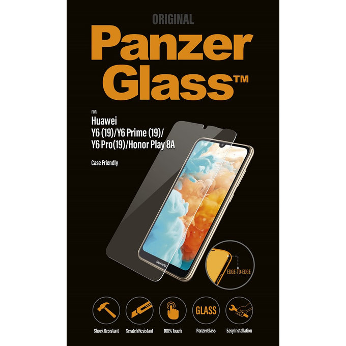 PanzerGlass - Tempered Glass Case Friendly za Huawei Y6, Y6 Pro, Y6 Prime 2019, Honor Play 8A, prozoren