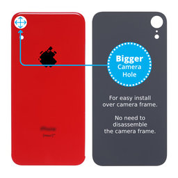 Apple iPhone XR - Staklo stražnjeg kućišta s većom rupom za kameru (crveno)