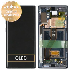 Samsung Galaxy Note 10 Plus - LCD zaslon + zaslon osjetljiv na dodir + okvir (Aura Black) - GH82-20838A, G82-20900A Originalni servisni paket