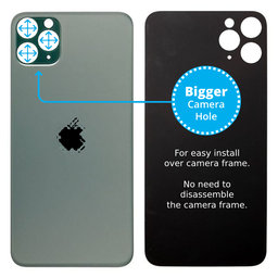 Apple iPhone 11 Pro Max - Stražnje staklo kućišta s većom rupom za kameru (zeleno)