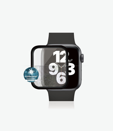 PanzerGlass - Tempered Glass Full Silicone  za Apple Watch Series 4, 5, 6, SE (1. gen) in SE (2. gen) 40mm, črna