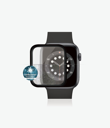 PanzerGlass - Tempered Glass Full Silicone za Apple Watch Series 4, 5, 6, SE (1. gen) in SE (2. gen) 44mm, črna
