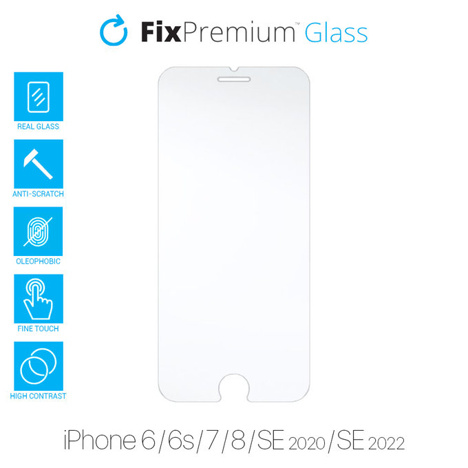 FixPremium Glass - Kaljeno staklo za iPhone 6, 6s, 7, 8, SE 2020 & SE 2022