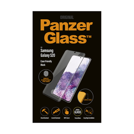 PanzerGlass - Tempered Glass Case Friendly za Samsung Galaxy S20+, kompenzacija otisaka prstiju, crna