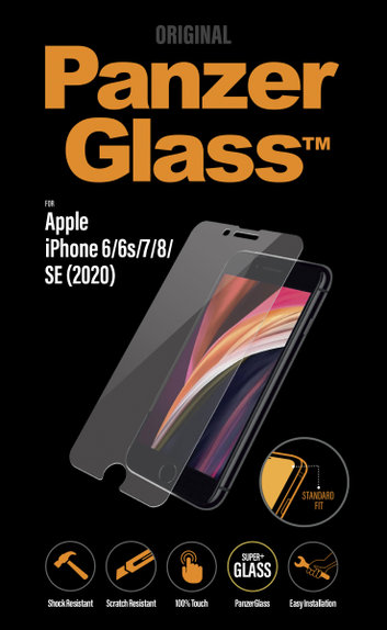 PanzerGlass - Tempered Glass Standard Fit za iPhone SE 2020, 8, 7, 6s, 6, prozirno