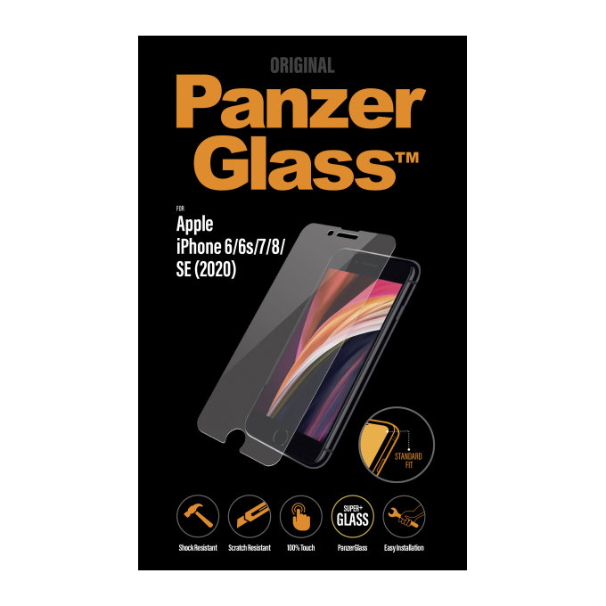 PanzerGlass - Tempered Glass Standard Fit za iPhone SE 2020, 8, 7, 6s, 6, prozirno