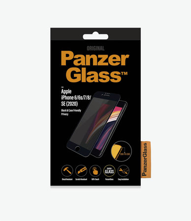 PanzerGlass - Tempered Glass Privacy Case Friendly za iPhone 6, 6s, 7, 8, SE 2020 & SE 2022, crna