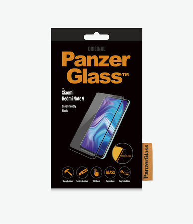PanzerGlass - Tempered Glass Case Friendly za Xiaomi Redmi Note 9, crna