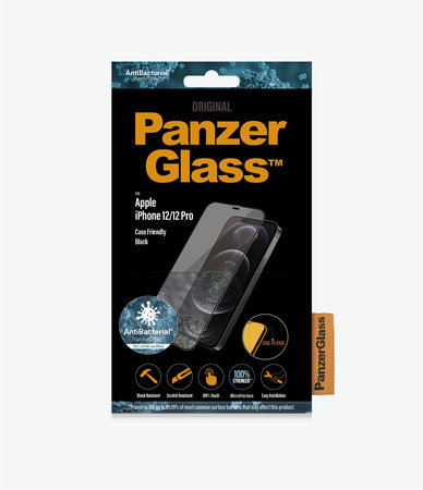 PanzerGlass - Tempered Glass Case Friendly AB za iPhone 12 & 12 Pro, crna