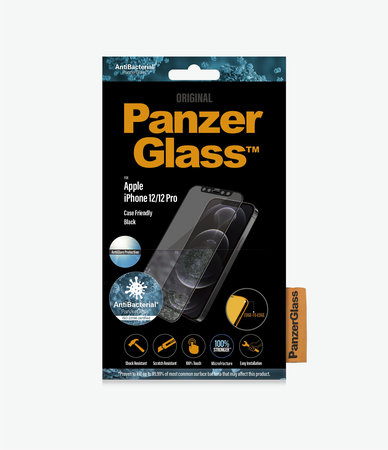 PanzerGlass - Tempered Glass Case Friendly Anti-Glare za iPhone 12 i 12 Pro, crno