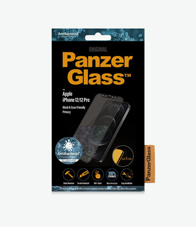 PanzerGlass - Tempered Glass Privacy Case Friendly AB za iPhone 12 & 12 Pro, crna