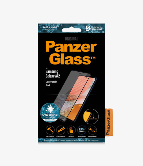 PanzerGlass - Tempered Glass Case Friendly AB za Samsung Galaxy A72, crna