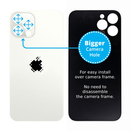 Apple iPhone 12 Pro - Staklo stražnjeg kućišta s većom rupom za kameru (srebrno)