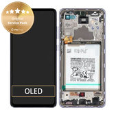 Samsung Galaxy A72 A725F, A726B - LCD zaslon + zaslon osjetljiv na dodir + okvir + baterija (Awesome Violet) - GH82-25541C, GH82-25542C Originalni servisni paket
