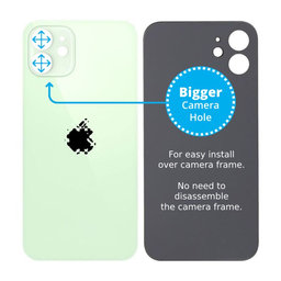 Apple iPhone 12 - Stražnje staklo kućišta s većom rupom za kameru (zeleno)