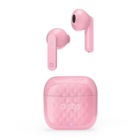 SBS - TWS Air Free bežične slušalice s kućištem za punjenje 250 mAh, roze