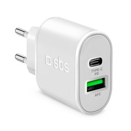 SBS - 20W adapter za punjenje USB, USB-C, bijeli