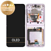 Samsung Galaxy Z Flip 3 F711B - LCD zaslon + zaslon osjetljiv na dodir + okvir (lavanda) - GH82-26273D Originalni servisni paket