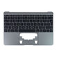 Apple MacBook 12" Retina A1534 (početak 2015. - Sredina 2017.) - Gornji okvir tipkovnice + tipkovnica UK (Space Gray)