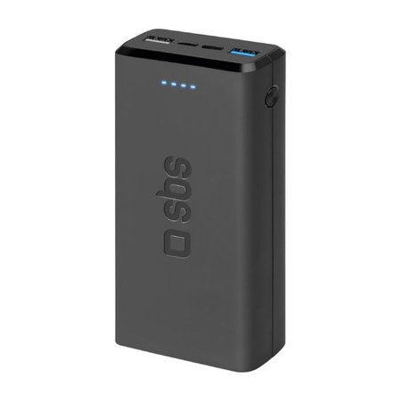 SBS - PowerBank 20.000 mAh, 2x USB, Micro-USB, crna