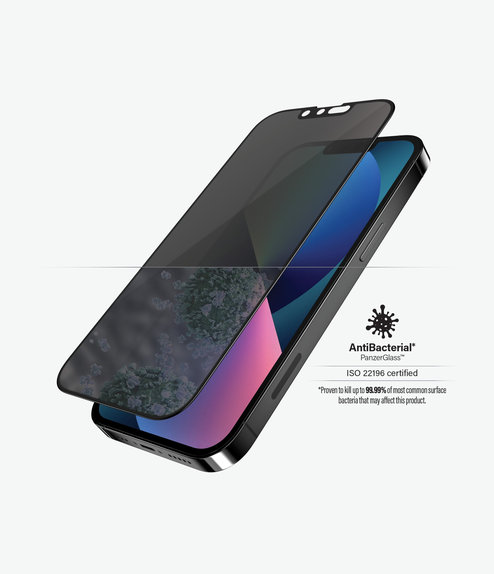 PanzerGlass - Kaljeno Staklo Case Friendly Privacy AB za iPhone 13, 13 Pro, 14 i 16e, crna
