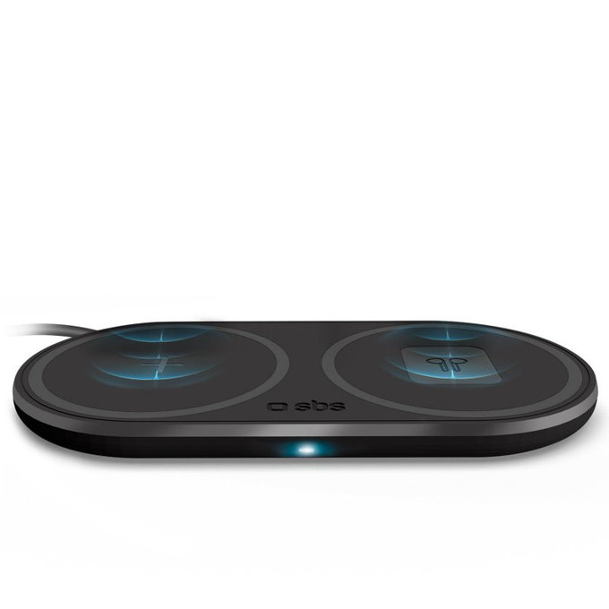 SBS - Dvostruki bežični punjač, crni