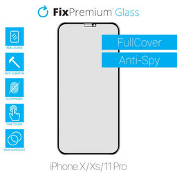 FixPremium Privacy Anti-Spy Glass - Kaljeno Steklo za iPhone X, XS in 11 Pro
