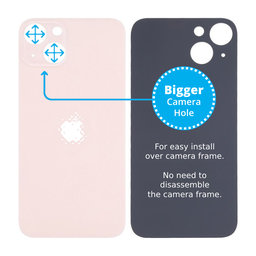 Apple iPhone 13 - Staklo stražnjeg kućišta s većom rupom za kameru (ružičasto)