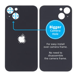Apple iPhone 13 - Stražnje staklo kućišta s većom rupom za kameru (ponoć)