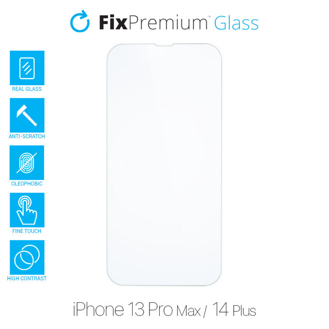FixPremium Glass - Kaljeno staklo za iPhone 13 Pro Max & 14 Plus