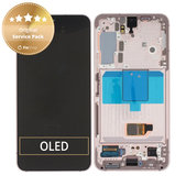 Samsung Galaxy S22 S901B - LCD zaslon + zaslon osjetljiv na dodir + okvir (roza zlatna) - GH82-27520D, GH82-27521D Originalni servisni paket