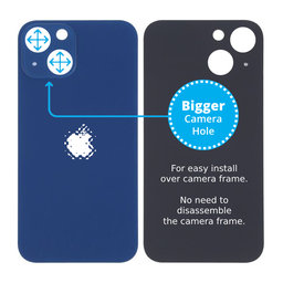 Apple iPhone 13 Mini - Stražnje staklo kućišta s većom rupom za kameru (plavo)