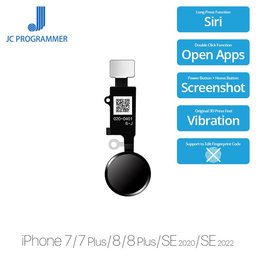 Apple iPhone 7, 7 Plus, 8, 8 Plus, SE (2020), SE (2022) - Tipka Home JCID 7 Gen (Svemirsko siva, crna)