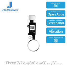 Apple iPhone 7, 7 Plus, 8, 8 Plus, SE (2020), SE (2022) - Tipka Home JCID 7 Gen (srebrna, bijela)