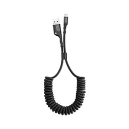 Baseus - Lightning / USB kabel (1m), opruga, crna